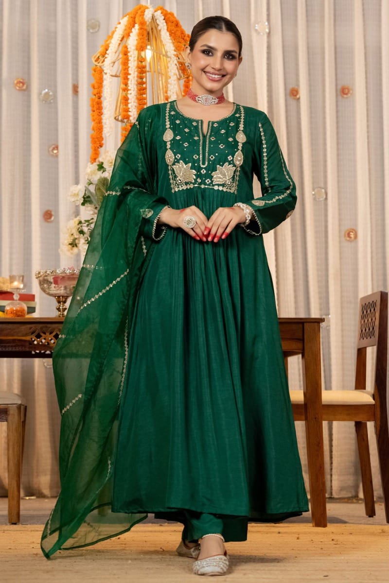 green eid dress Shop Sea Green Kameez Trousers Pakistani Eid Dress 2023 MEDIUM main image 1