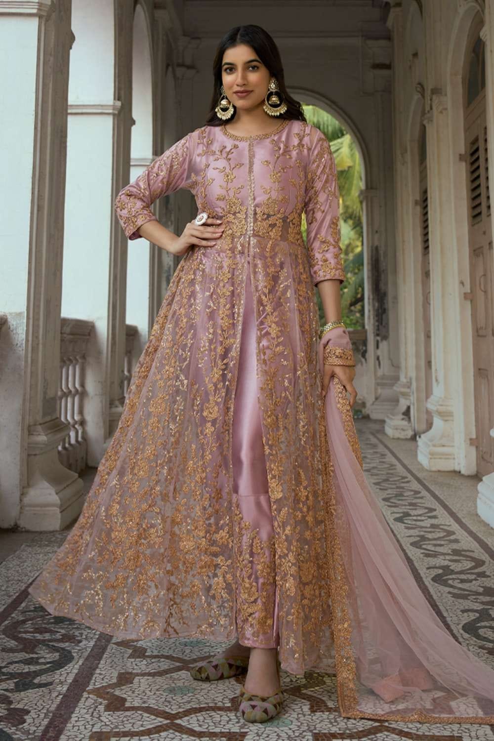 light pink eid dress This Eid, try something different Our Baby Pink Anarkali Gown is soft, elegant, and beautiful Perfect for a calm and classy Eid look Light colour, graceful design, and