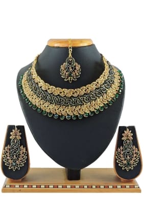 Green Stones pearls Necklace NV0467