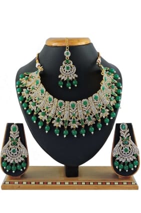 Green Stones pearls Necklace NV0474