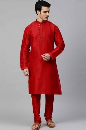 Red Silk Men Kurta KURR59
