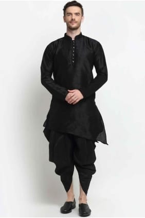 Silk Men Kurta with Black KURR61