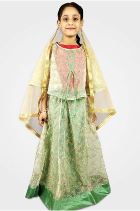 Green Net Lehenga Choli umglc0001