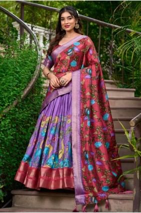 Purple Zari Silk Lehenga Choli LC8416
