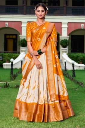 Zari Silk Multicolor Lehenga Choli with Dupatta LC8419