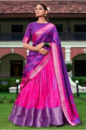 Zari Silk Pink Lehenga Choli with Dupatta LC8421