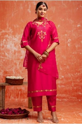 Pink Gown Dress in Viscose with Sequins SK155579