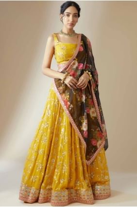 Georgette Georgette Lehenga Choli with Embroidered LC8442
