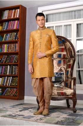 Yellow Jaqurd Silk Brocade Indo Western Indo Western INW0035