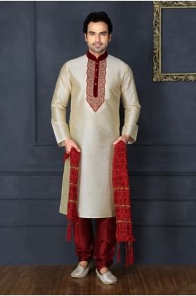 Gorgeous Gold Dupion Art Silk Ethnic Wear Kurta Readymade Kurta Payjama KUR0225