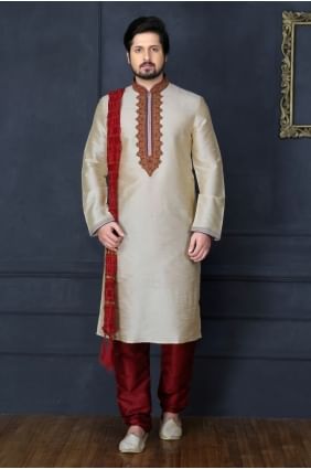 Admirable Gold Dupion Art Silk Ethnic Wear Kurta Readymade Kurta Payjama KUR0227
