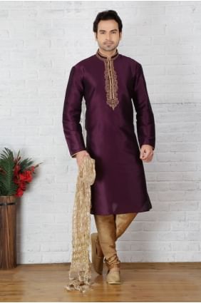 Margenta Dupion Art Silk Ethnic Wear Kurta Readymade Kurta Payjama KUR0261