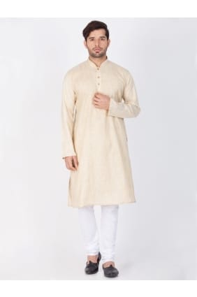 Beige Cotton Ethnic Wear Kurta Kurta Pajama KUR0445