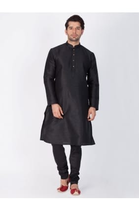 Black Cotton Silk Ethnic Wear Kurta Kurta Pajama KUR0447