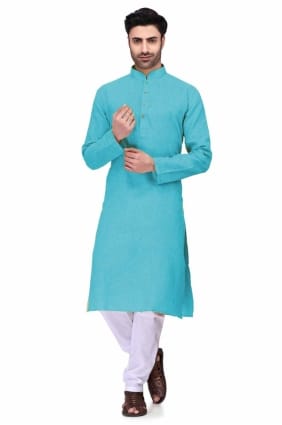 Cotton Men Kurta with Plain KURR106