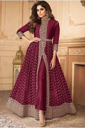 Purple Faux georgette Anarkali Suit AS2727