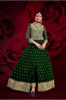 Green Georgette Anarkali Suit AS2740