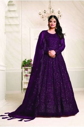 Violet Net Eid Anarkali Suit AS2744