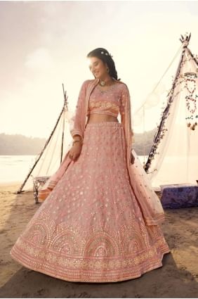 Adorable Light Pink Silk Party Wear Lehenga Choli lc3346