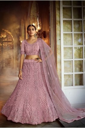 Ravishing Pink Soft net Wedding Lehenga Choli lc3355