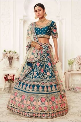 Traditional Lace Lehenga Choli in Blue lc3613