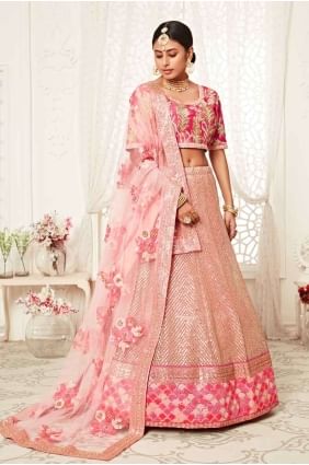 Lace Lehenga Choli in Pink LC3616