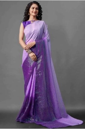 Pretty Violet Georgette Saree sr17409