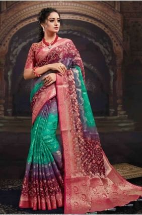Printed Saree in Rama SR17531