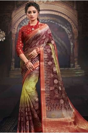 Chanderi Saree in Brown SR17536