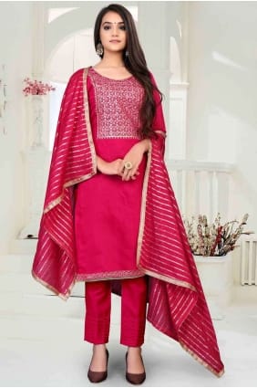 Embroidered Salwar Kameez in Pink SK13905