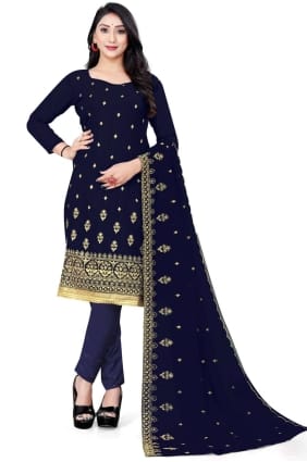 Salwar Kameez in Blue with Georgette Embroidered SK14770