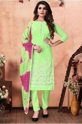 Embroidered Georgette Salwar Kameez in Green SK14850