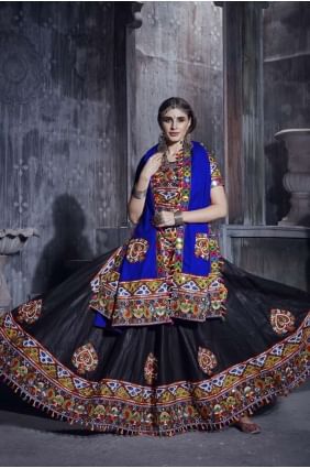 Black Art silk Navratri Chaniya Cholii with Embroidered LC5727