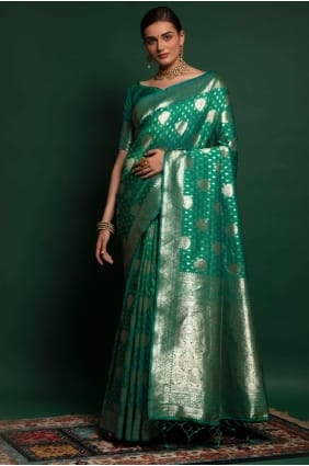 Green Saree in Silk Weaving SR23259