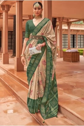 Patola silk Saree in Green with Weaving SR23324