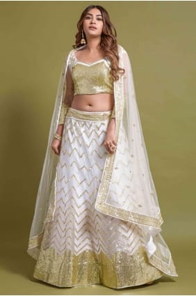 Net Embroidered Pista Wedding Lehenga Choli with Dupatta LC6370