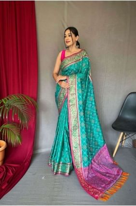 Rama Saree with Weaving Patola silk SR24171