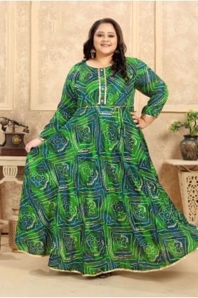 Rayon Printed Green Kurti KTI2287