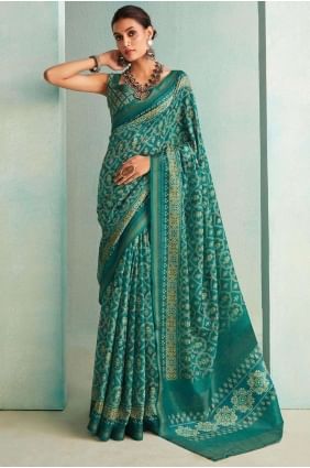 Jute Saree in Sea green with Zari SR26311