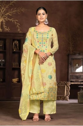 Organza Organza Palazzo Suit with Hand PZ3930