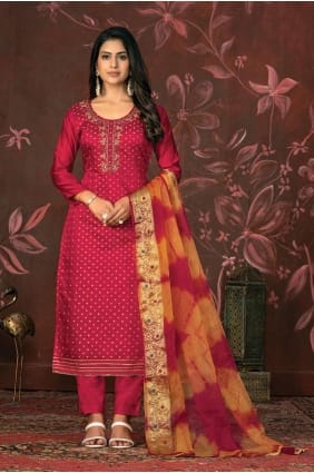 Salwar Kameez Suit in Pink Plain SK153954