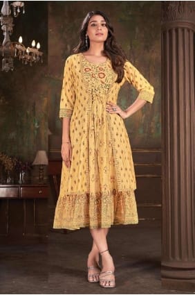 Cotton Kurti with Printed KTI2322
