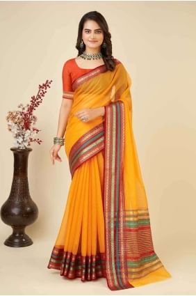 Kota doria Saree with Weaving Mustard SR26940