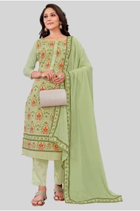 Pista Straight Pant Suit with Printed Chanderi silk SK154243