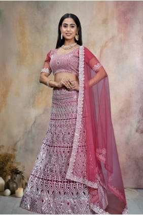 Net Lehenga Choli with Embroidered LC7921