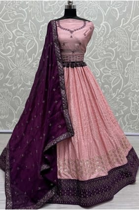 Lehenga Choli in Pink Georgette with Embroidered LC7929