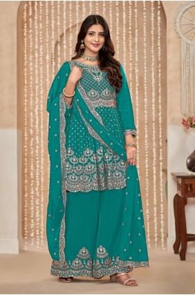 Chiffon Palazzo Suit with Embroidered PZ4030