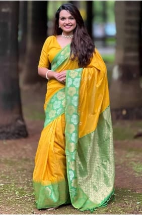 Yellow Saree in Weaving Silk SR27717