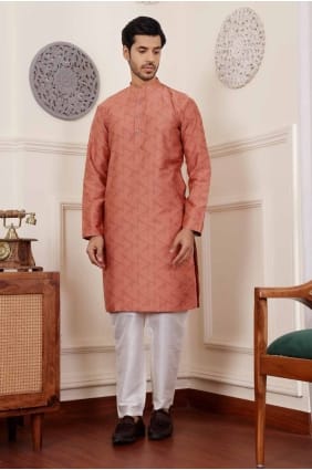 Thread Art silk Indo Western Kurta in Navy blue with Jacket KURR301