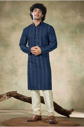 Viscose Men Kurta with Embroidered KURR285
